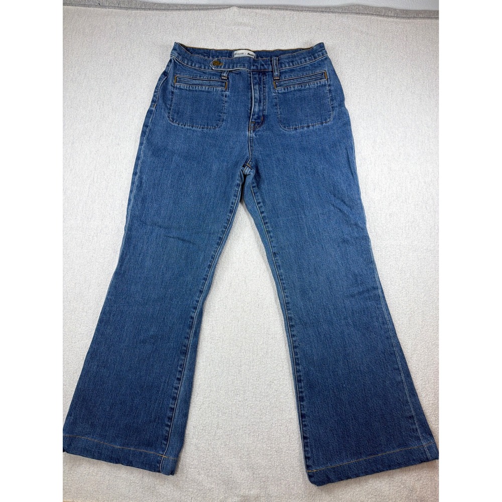 Madewell x Daryl K Women 31 Medium Wash Flare Leg Patch Pocket Jeans E9656